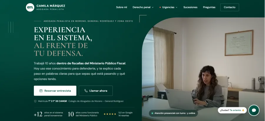 Sitio web de Abogada Camila Marques — Moreno y General Rodriguez