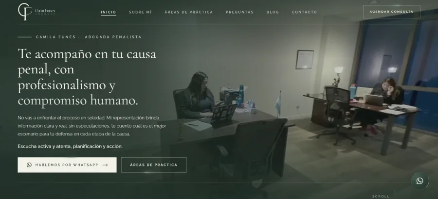 Sitio web de Abogada Penalista Camila Funes — CABA