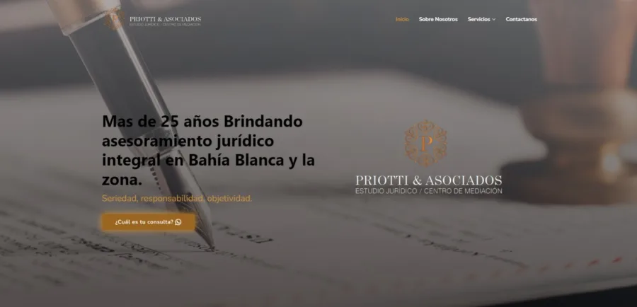 Sitio web de Estudio Jurídico Blancapriotti