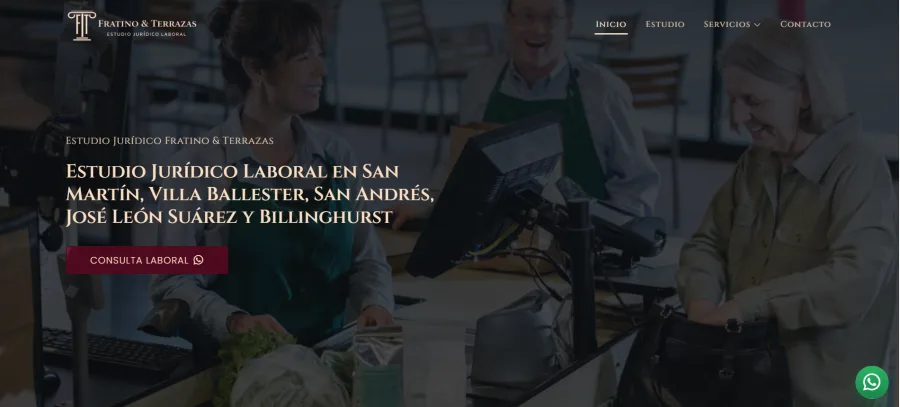 Sitio web de Estudio Jurídico Fratino & Terrazas — San Martin