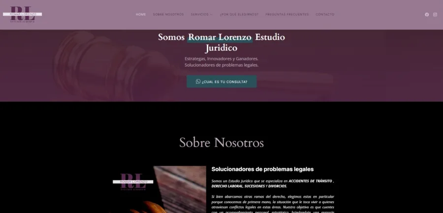 Sitio web de Estudio Jurídico Romarlorenzo